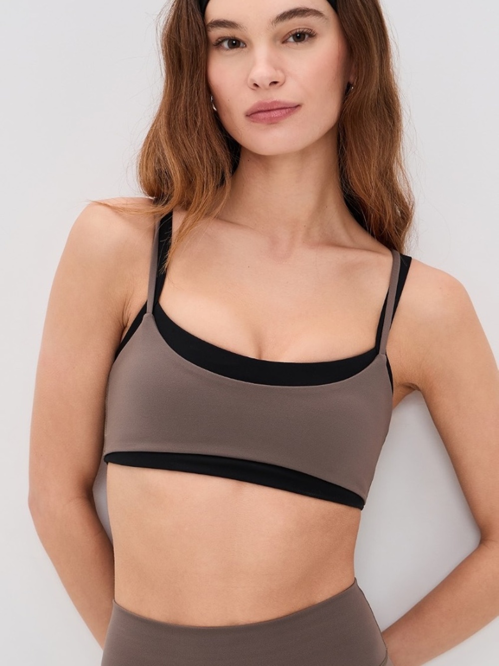 FORM Layered Bra Color: Walnut/Black